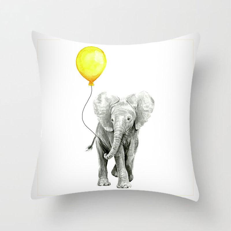 Modern Simple Cartoon Yellow Printed Pillowcase Bedroom Bedside Pillowcase Peach Skin Pillowcase