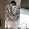 Sweet And Cool Love Leopard Print Bronzing Silk Scarf Spring And Autumn Versatile Light And Breathable Scarf Sunscreen Shawl Outer Silk Scarf