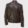 Men's European & American Style PU Leather Jackets - Stand-up Collar Motorcycle Jackets for Spring & Autumn, Available In Large Sizes