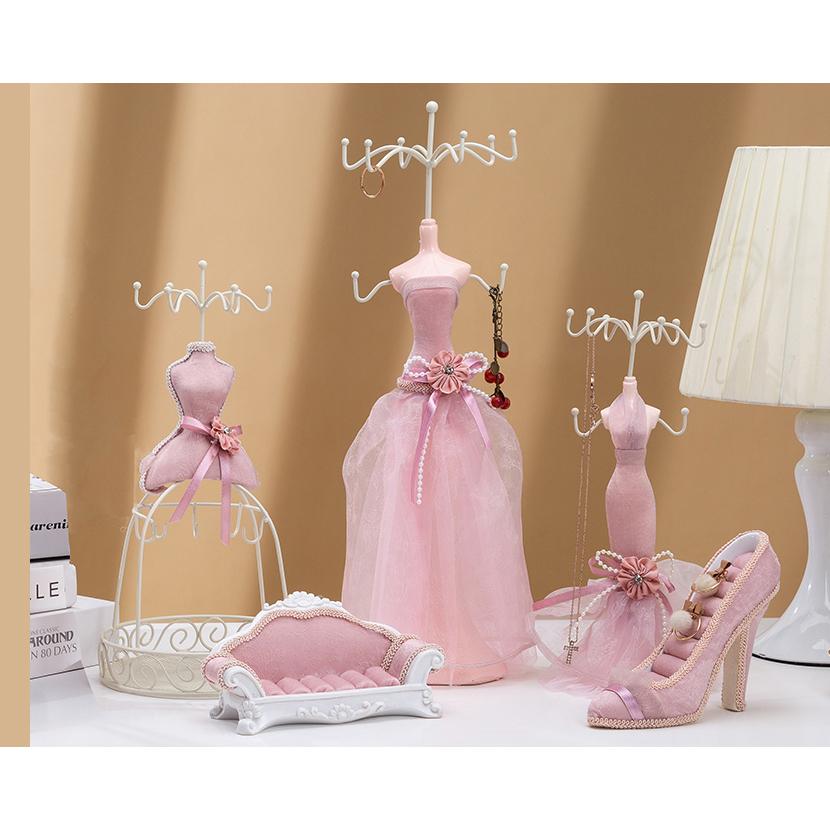Elegant European Style Jewelry Display Stand Creative Ornament Necklace Earring Ring Holder Birthday Gift for Her