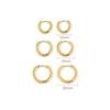 St.delan Gold-Plated Stainless Steel Hoop Earrings Unisex Jewelry