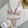 Damen Farbiger Zweiteiliger Bikini Badeanzug/Sport Bademode