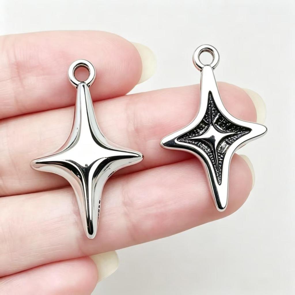 Cross and Star Hollow Alloy Jewelry Charms for Necklaces, Earrings, and Bracelets