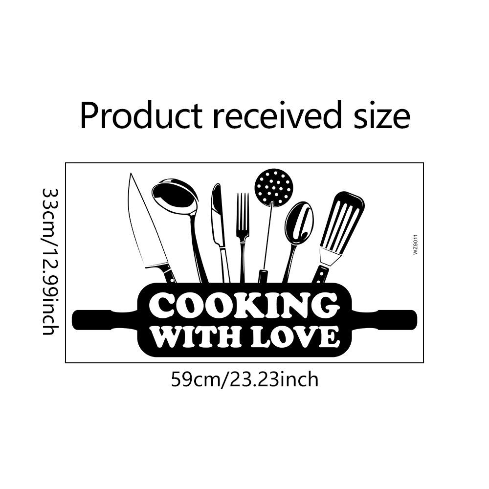 

WZ9011 ГОТОВИМ С ЛЮБОВЬЮ Посуда Ложка Кухня Столовая Фон Ландшафтный дизайн Декоративные настенные наклейки 33*59cm/WZ9011