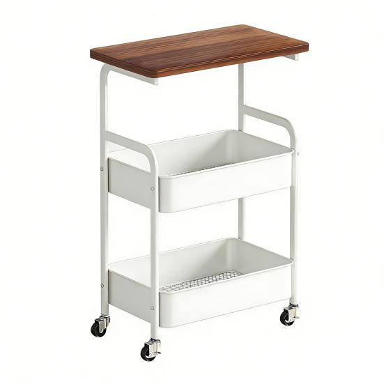 3-Tier Rolling Cart with Wheels Multifunctional Utility Organizer Cart Kitchen Bathroom Living Room Office Sofa Bedside Toys Snacks Storage Rack