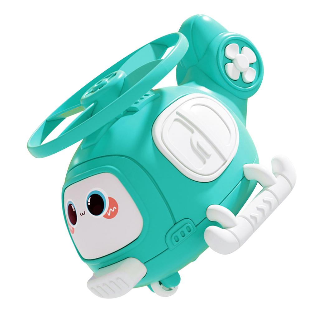 Helicopter Bamboo Dragonfly Toy Plastic Inertial Collision Aircraft Toys for Birthday Gifts Party Cyan