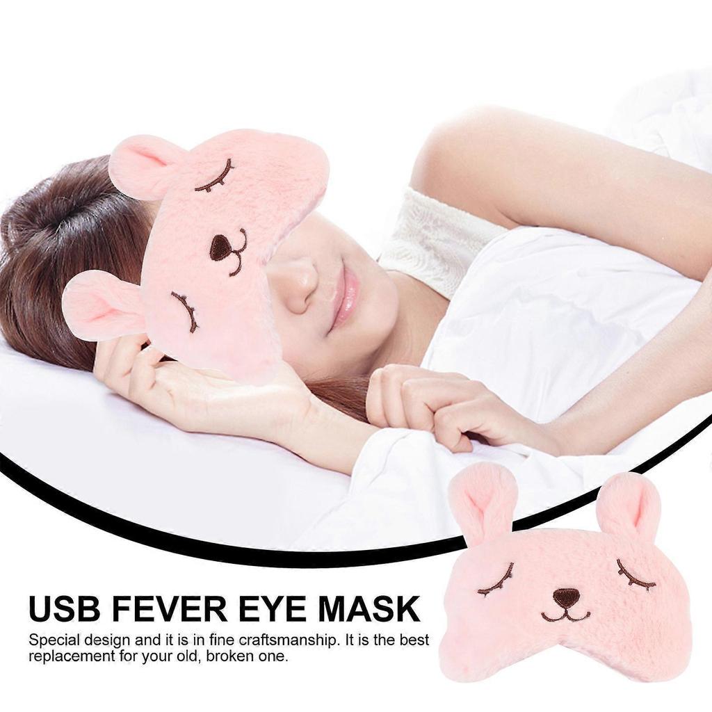 USB Electric Eye Mask for Sleeping 2Pcs Pink Steam Eye Pad Eyeshade