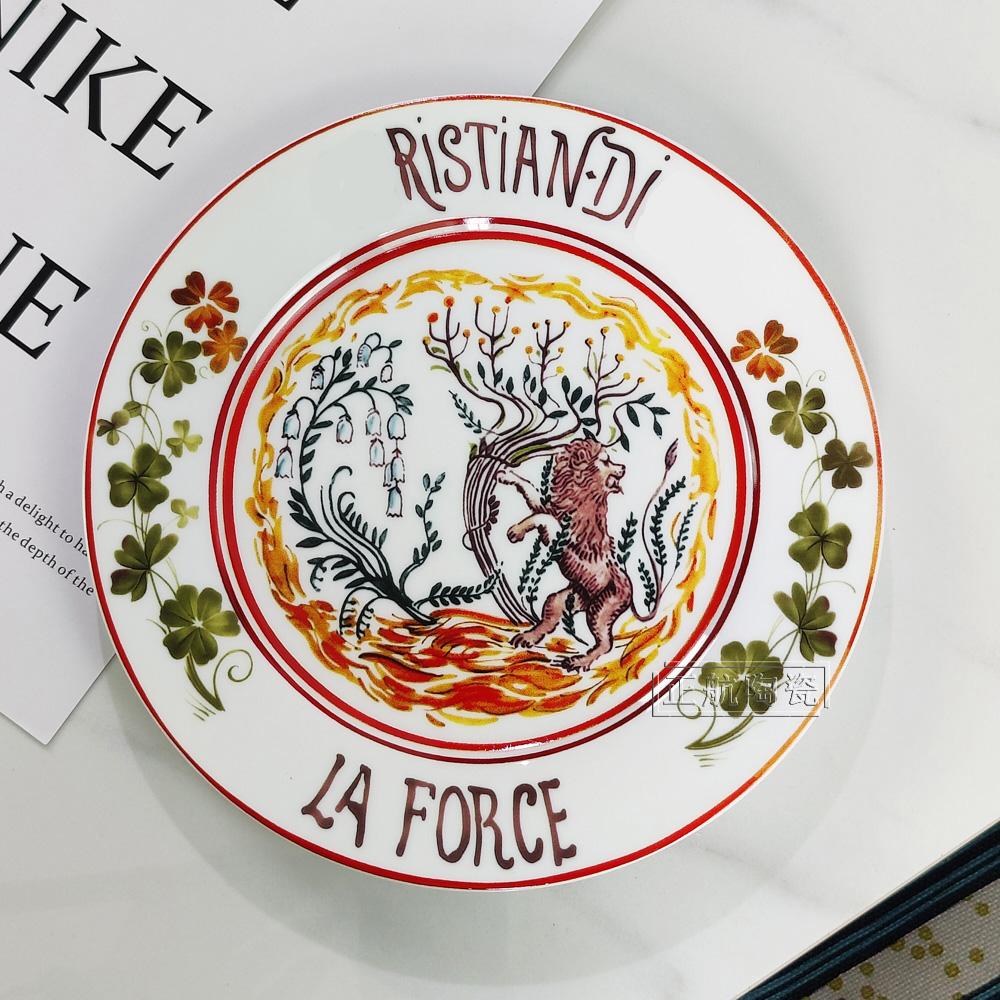 

8-дюймовая тарелка для стейка из костяного фарфора в западном стиле для домашней вечеринки, ужина, тусклая новая европейская тарелка для салата, керамическая посуда, подарочная коробка 8 inches