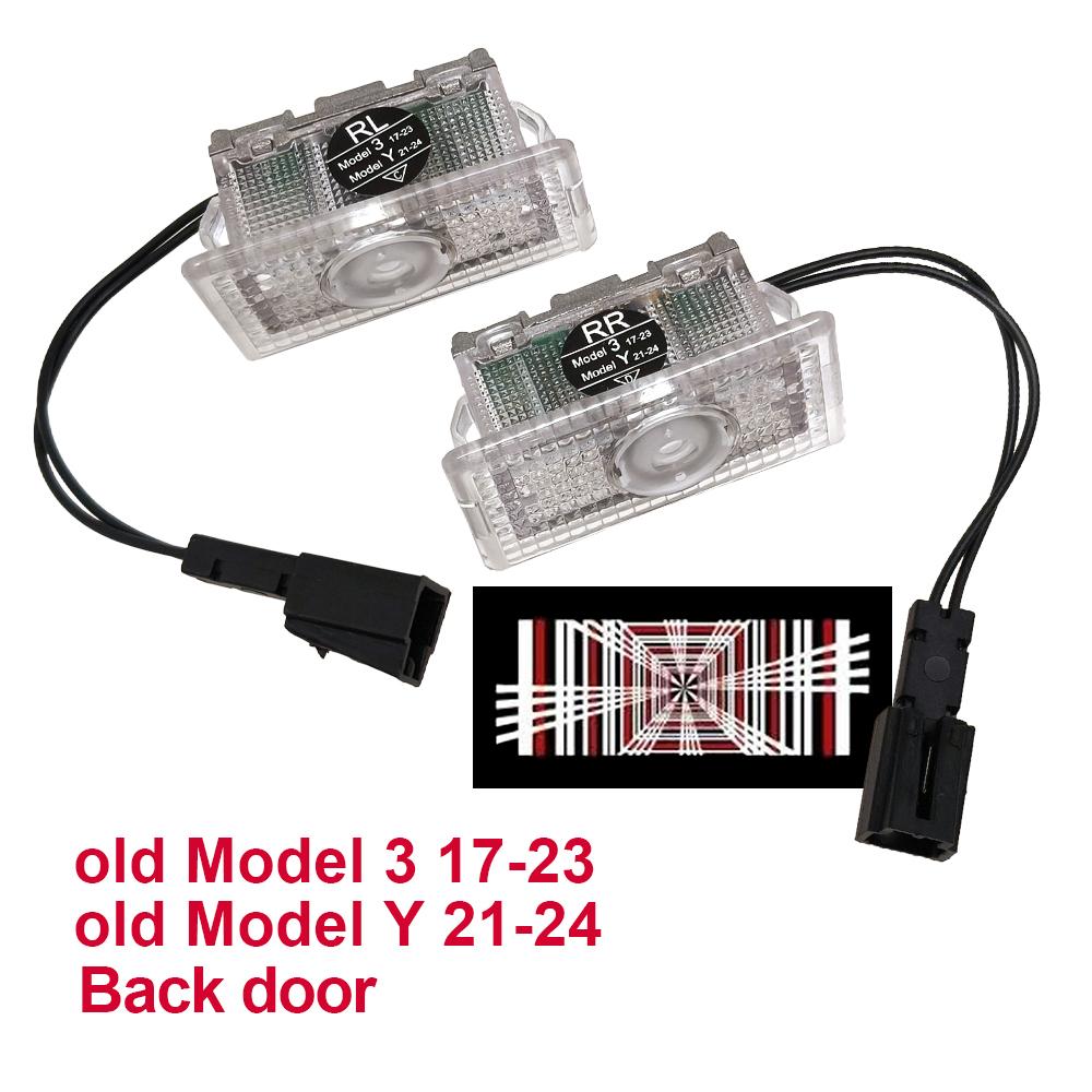 2Pcs Fashion LED Car Door Welcome Light Logo Projector for Tesla Model 3/Y 24-25 Model 3 17-23 Model Y 21-24