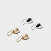 Exquisite Personality Unique Copper Plated 18K Real Gold Hidden Hanging Inlaid Pearl Black Agate Stud Earrings