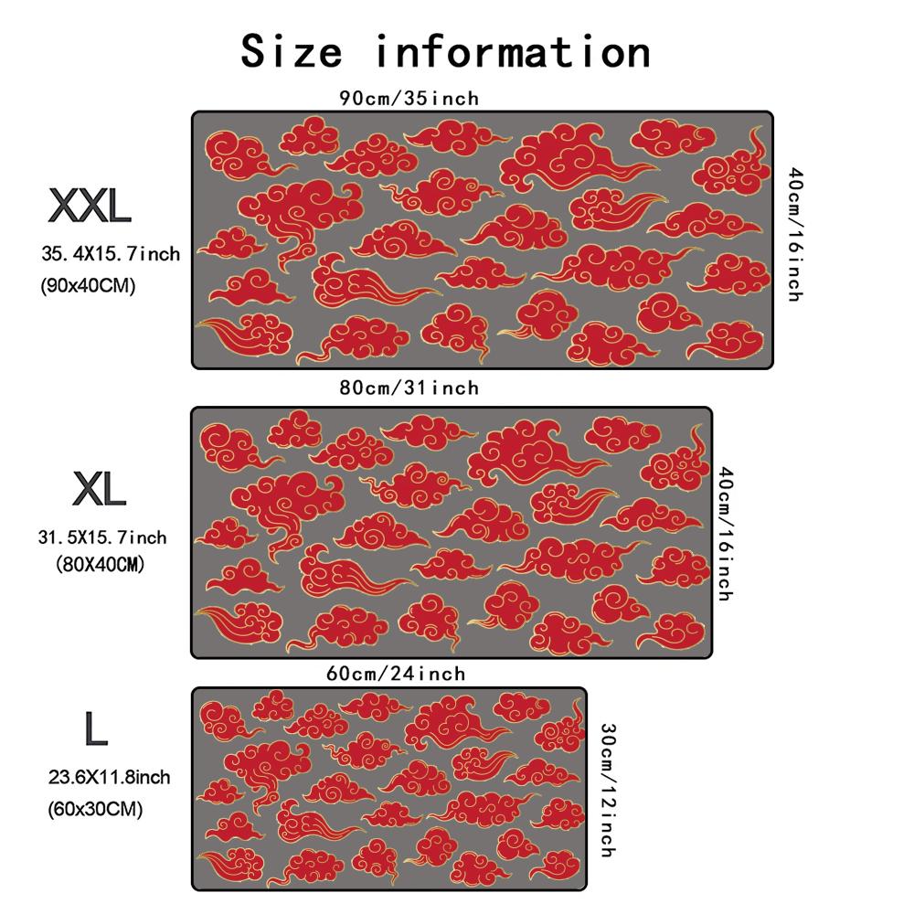 Xxl Cartoon Red Cloud Gaming Mouse Pad Hd Print NonSlip Rubber Large Desk Mat Lock Edge Keyboard Mat For Office Accessories 1pc