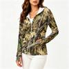Women's Lightweight Long Sleeve Zip Up Hoodie with Pockets and Printed Design Sun Protection Jacket for Outdoor Activities