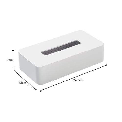 Ohe ABS Resin Tissue Box, Rectangular, White, Approx. 24.5cm H X 13cm W X 7cm D, Smart Home II, Paper Holder, Tissue Box with Magnet, Simple Design, M