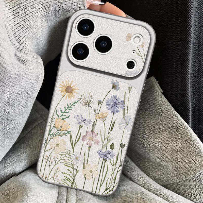 Black Lotus Floral Leather Lanyard Case For iPhone 18 Pro Max Hybrid TPU+PU Anti-skid Soft Cover For iPhone 17 16 15 14 13 Pro Max