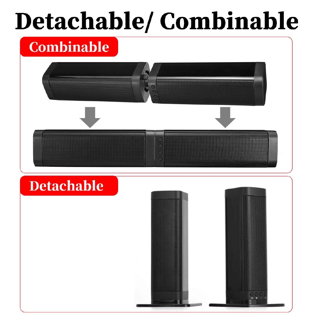 20W Detachable Soundbar Speakers Wireless Bluetooth 5.0 Column Stereo Speaker 3D TV Home Theater Sound Bar TF AUX FM