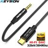 KEYSION HIFI ЦАП підсилювач для навушників USB типу C до AUX чоловічий динамік аудіо адаптер автомобільний AUX конвертер