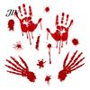 PVC Wall Decal Halloween Blood Handprints/Footprints Stickers, Removable Decals, Spooky Waterproof Damage-free Window DIY Decoration for Living