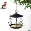 Squirrels Proof Outdoor Bird Feeder Metal Construction Feeding Ports Weatherproof Roof Design For Finches