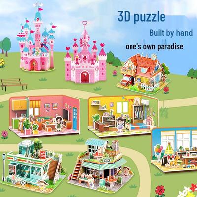 DIY 3D Puzzle Model Toy for Kids: Handmade Interlocking Miniature House Gift for Boys and Girls