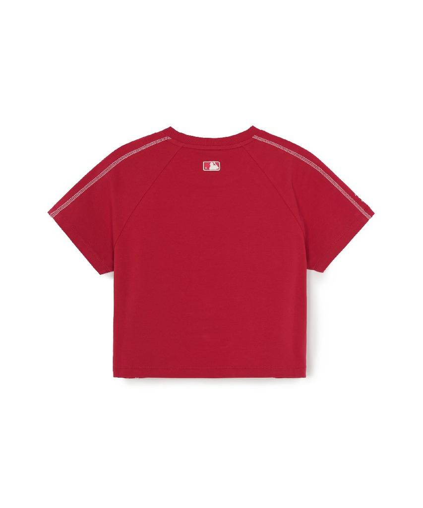 Emelbi Women'S Sporty Track Crop Short Sleeve T-Shirt Bos (Red)