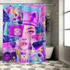 Moderne Trendige Cartoon Duschvorhänge 3D Gedruckt Badezimmer Dekor Feminines Pop Art Design Einfache Installation Polyester Stoff Perf