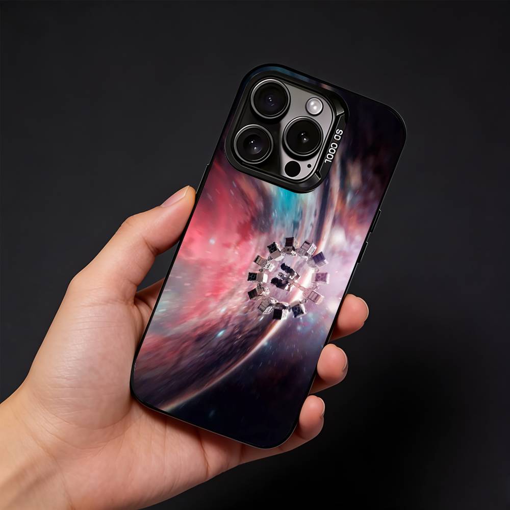 I-Interstellar Movie Phone Case For iPhone17, 16,15,14,13,12 Pro Max Black Candy Matte Shockproof Cover iPhone14Plus
