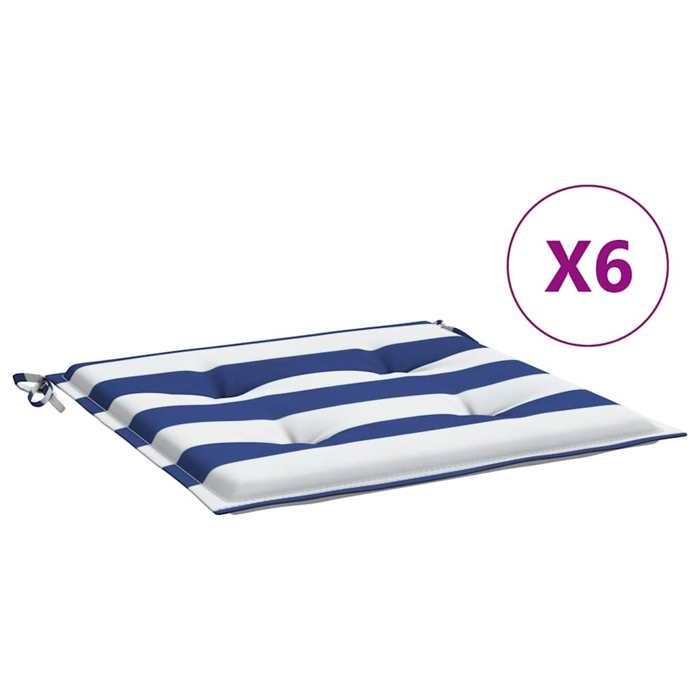 VidaXL Lot de 6 Coussins de Chaise de Jardin, Galettes de Siège Antidérapantes, Décoration Terrasse Patio Extérieur, 50x50x4 361079