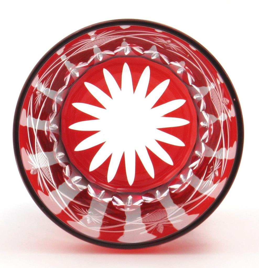 Sumida Edo Kiriko Glas Glänzendes Fischpaar, Rogen, Rot, TO-401-402