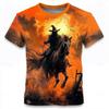 T-shirt da Uomo Estiva Girocollo Stampata in 3D Travestimento di Halloween