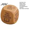 Natural Wood Reading Gift Wooden Decision Dice, 6-Sided Engraved Quotes Prompt, Library Habit Organizer Charm, Fun Companion Book Lover Dice
