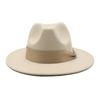British Woolen Hat Women'S Spring Wide Brim Flat Top Internet Celebrity French Top Hat Flat Edge Imitation Wool Camel Jazz Hat