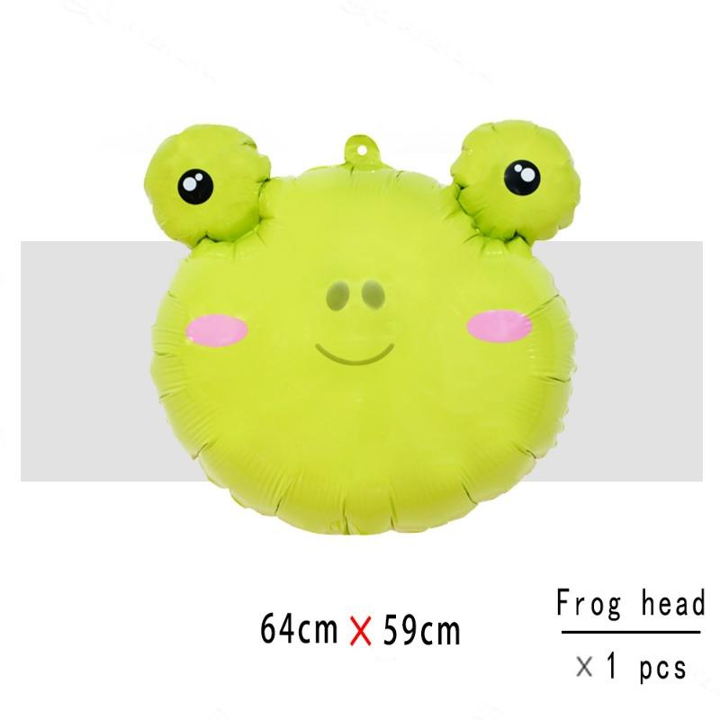 

Новый мультяшный алюминиевый шар в виде животного джунглей, тигр, лев, украшение и оформление сцены для вечеринки по случаю дня рождения new frog head