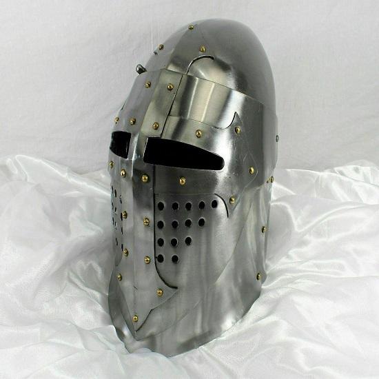 Halloween Great Bascinet Helmet Hand Forged Knight Armor Ska