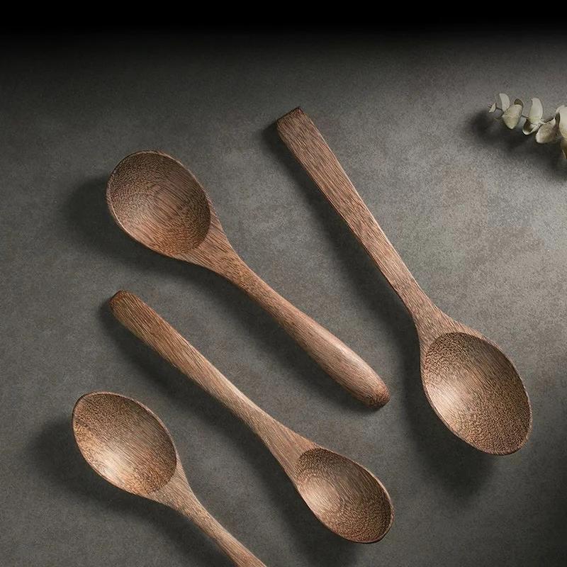 Wooden Spoon Set Rice Spoon Honey Stirrer Chicken Wing Wood Lacquerless Waxless Kitchen Utensils Accessories Dessert Spoon