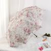 Double-Layer Lace Embroider Sun Umbrella Thickened Sun Protection UV Protection Dual-Use Black Glue Sun Umbrella Automatic Umbrella Female
