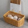 Woven Hanging Basket for Kitchen Storage: Ginger, Garlic, Onion, Egg, Fruit - Imitation Rattan Wall Basket