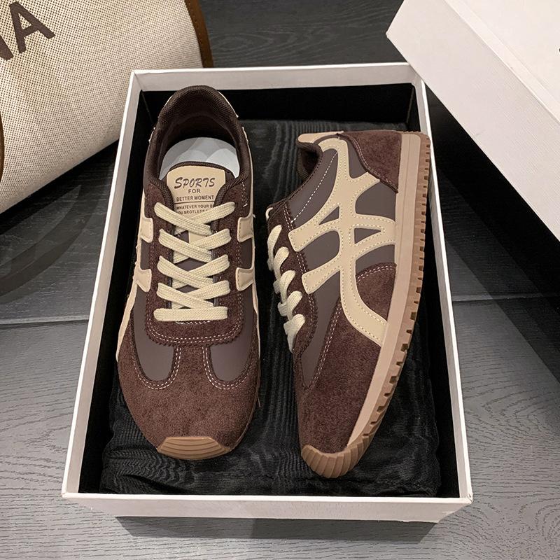 Leather Forrest Gump Shoes Women's 2025 New Autumn Fashion Versatile Casual Shoes Platform Heightening Sports Shoes Mesh Single Shoes