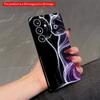 2DFlat Samsung Phone Case Neon Glow Cats Galaxy Art Phone Case Applicable To Galaxy S22 S23 S24 S25ULTRA S26 A12 A13 A14 A15 A16