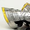 Medieval Knight Gauntlet Gloves Pair Brass Accents Crusader Armor Steel Gloves