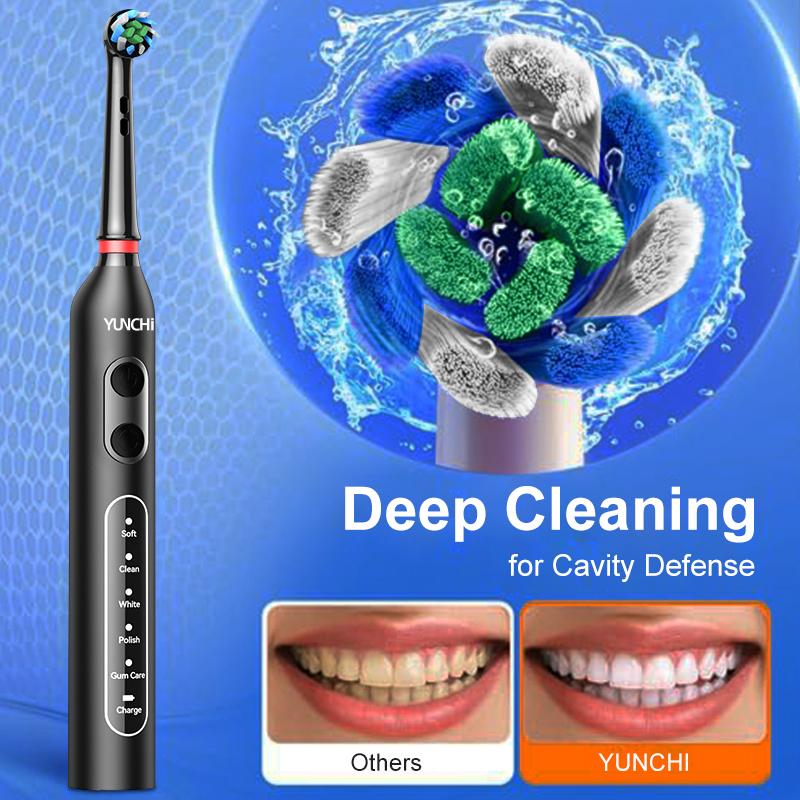 M01 Escova de Dentes Elétrica Rotativa Kit com 8 Cabeças e Estojo de Viagem