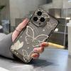 Simple line butterfly for iPhone17promax space phone case Apple 16 transparent 14/15 all-inclusive x