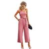 Off Shoulder Strap Jumpsuit Women's Spring Summer Temperament Commuting Solid Color Straight Pants