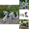 Elegant Black And Silver Three-section Dragon Sculpture Perfect For Garden Art Displays