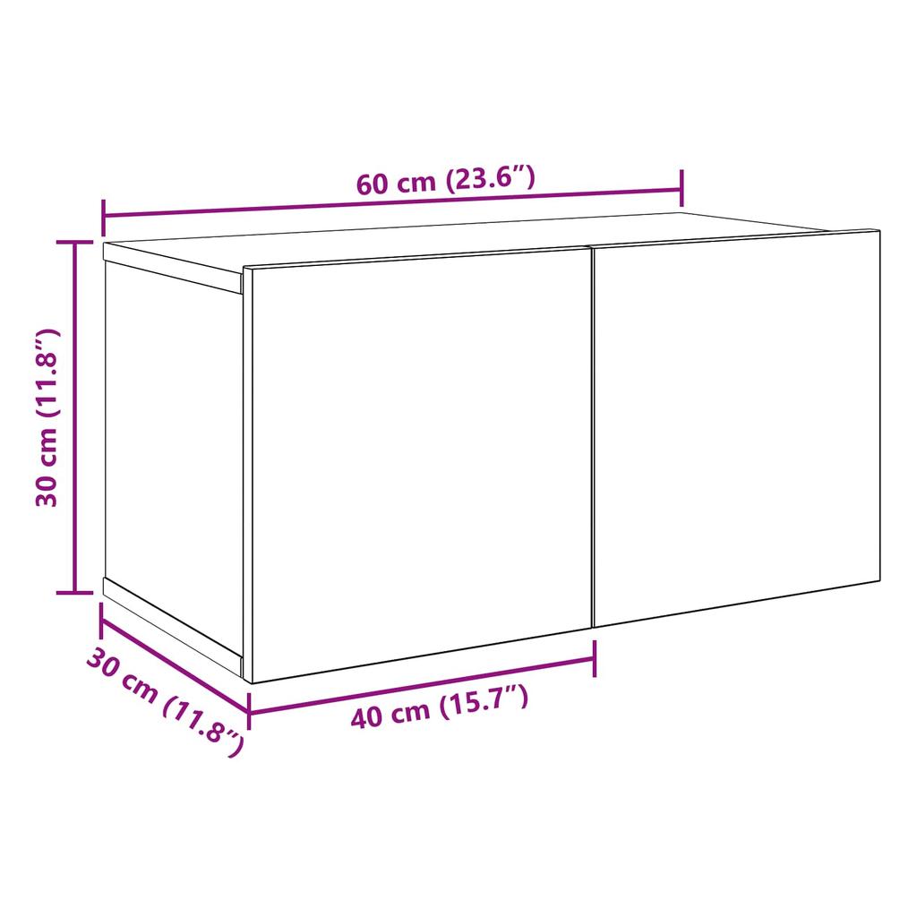 TV Cabinet Set 6 pcs 60 x 30 x 30 cm Black Oak
