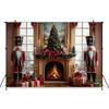 Mocsicka Christmas Photography Backdrop Home Fireplace Xmas Tree Soldier Gifts Decoration Family Holiday Party Background Banner