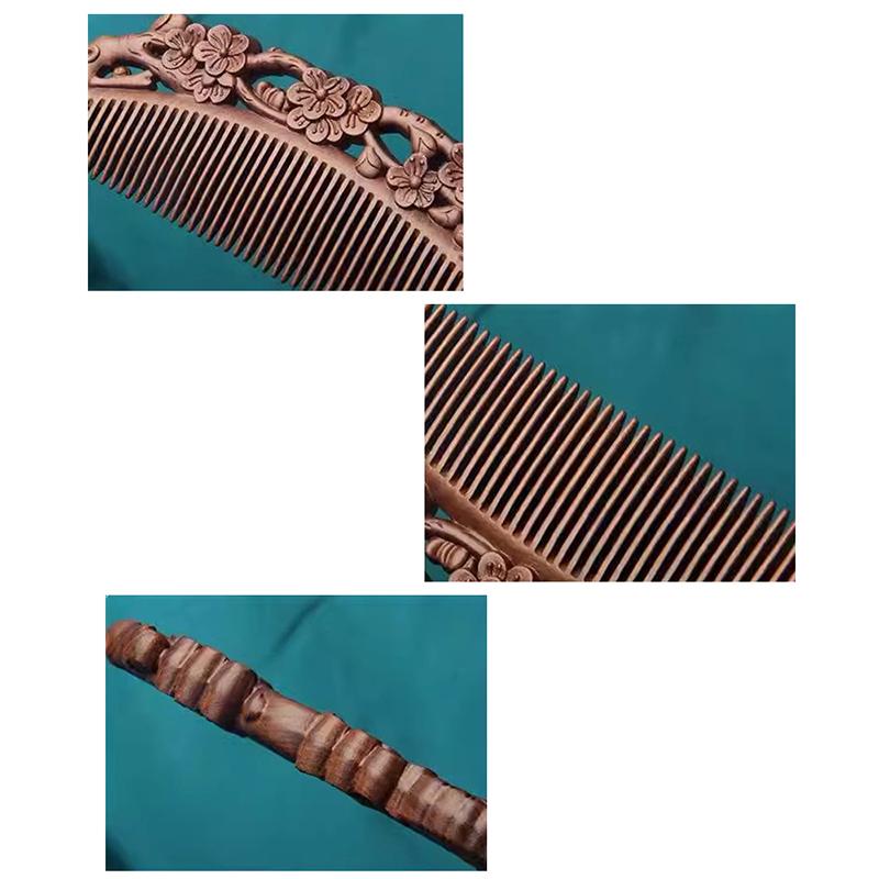 Naturlige sandeltrekammer Massivt tre Utsøkt utskjæring Lotus-kam Antistatisk skjeggkam Håndverk Hårstyling Gave's gave