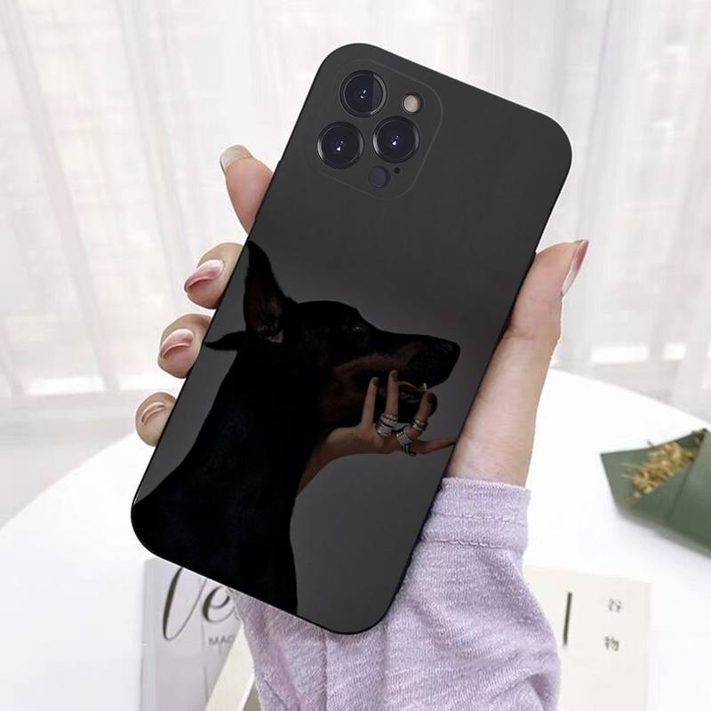 Zwierzę Jamnik Doberman pies Etui na telefon Silikonowe Miękkie Do iPhone 14 13 12 11 Pro Mini XS MAX 8 7 6 Plus X 2020 XR Shell