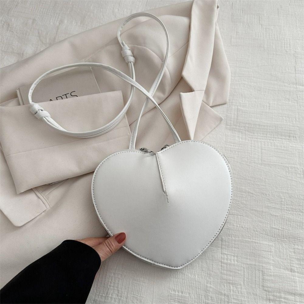 PU-Leder Herztasche Vielseitiges Design Multifunktionale Umhängetasche Einzigartiges Design Modischer Stil Herzförmige Tasche
