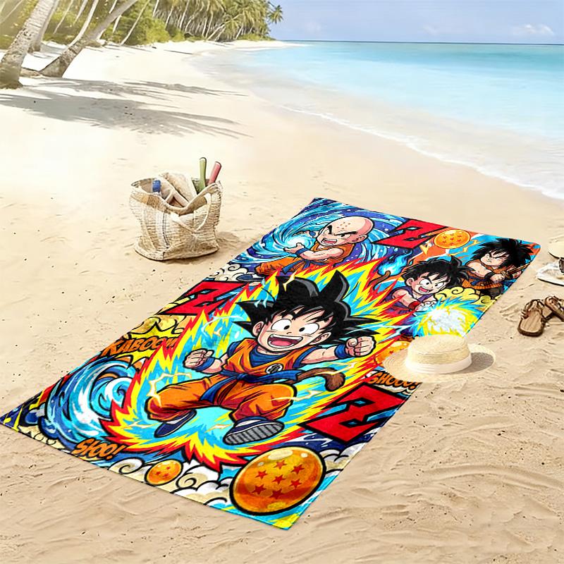 Son-Goku Print Beach Towel, Large Soft Quick Dry Towel for Beach Camping Swimming