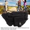 Multifunctional Fanny Pack Oxford Cloth Nylon Multi Pocketed Waist Bag for Camping Hiking Riding Traveling Black